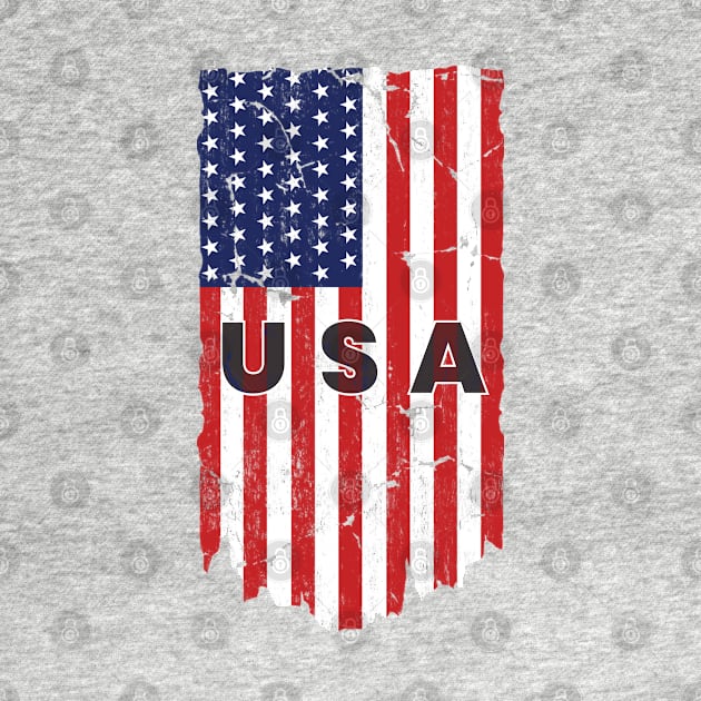 United States Flag Vertical with the USA Text in the middle by ActivLife